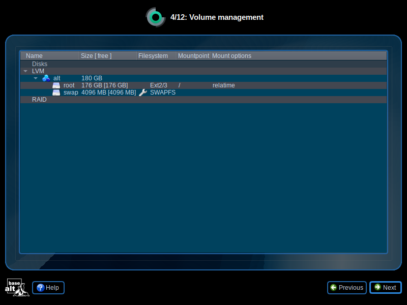 「ALT Linux  10.0」-「Warning」
