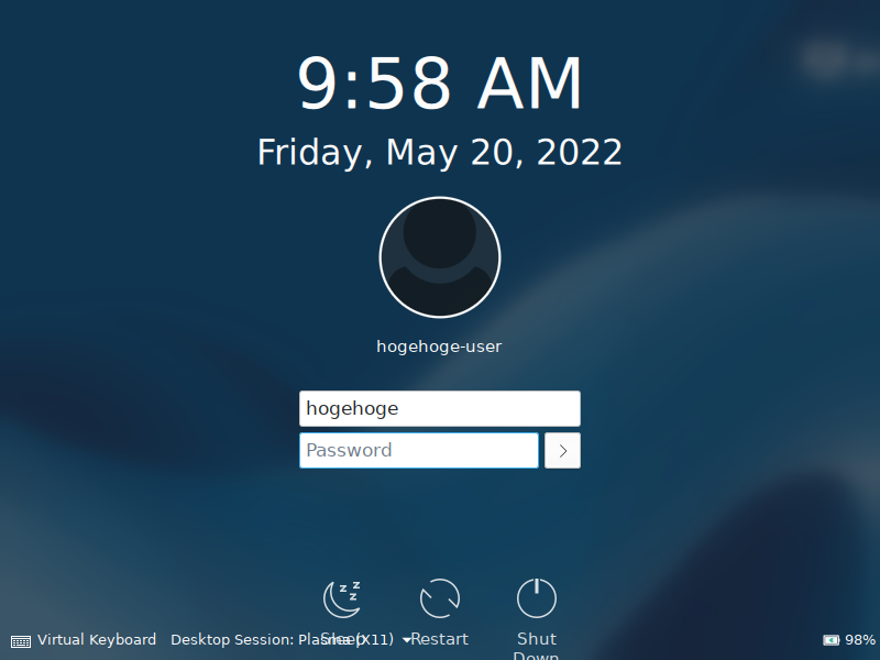 「ALT Linux  10.0」-「ログイン画面」