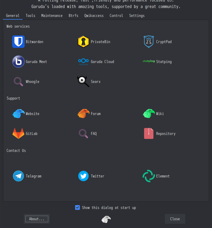 「Garuda 200831 LXQt」-「Garuda Welcome」