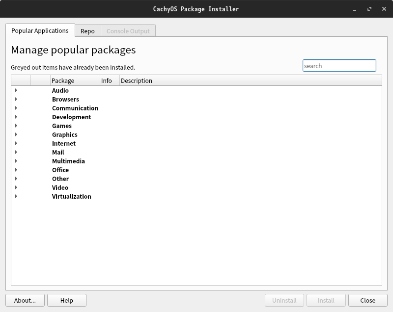 「CachyOS 251129 BUDGIE」-「Pamac」「起動直後」