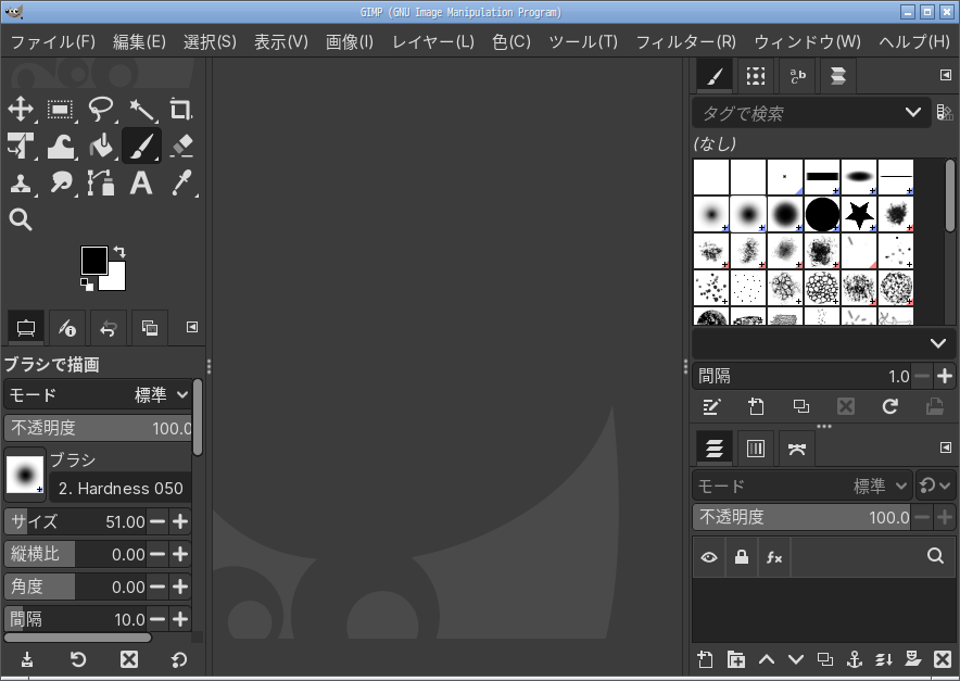 「CachyOS 260308 LXQt」-「GIMP」「起動直後」