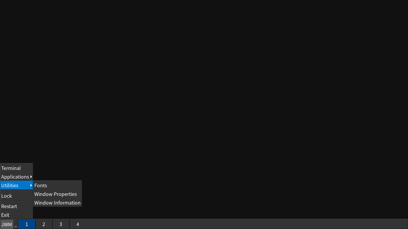 「Alpine Linux 3.23.3 JWM」-「デフォルトのデスクトップ」