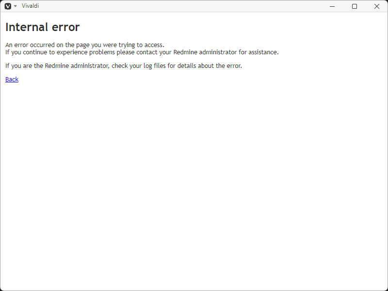 クリックでオリジナルのサイズで開きます 「Redmine」-「Internal Error」