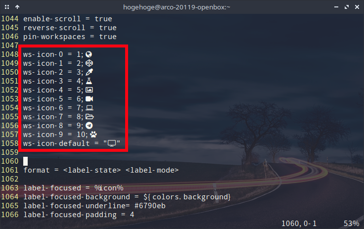 「vim」-「FontAwesome 表示」