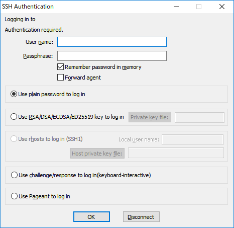 「Tera Term」-「SSH Authentication」