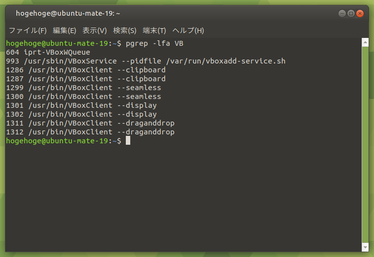 「VirtualBox Guest Additions」「Ubuntu MATE 19.10」-「動作確認」