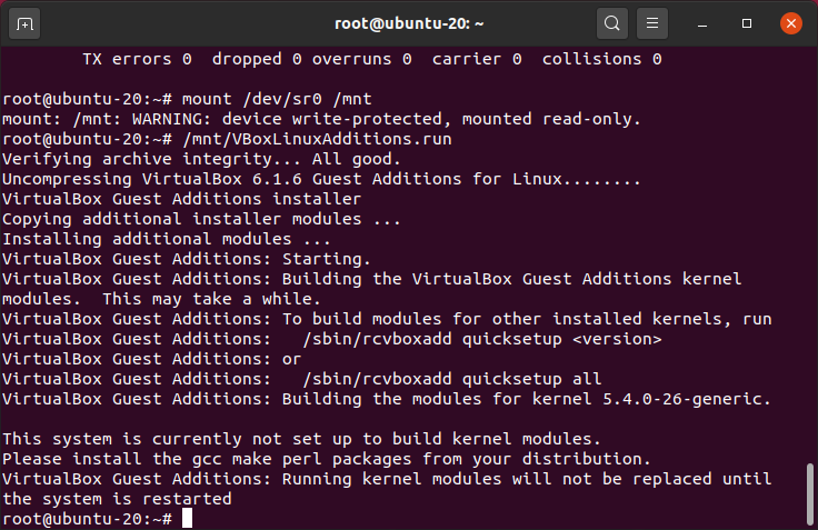 「VirtualBox Guest Additions」「Ubuntu 20.04」-「インストール」