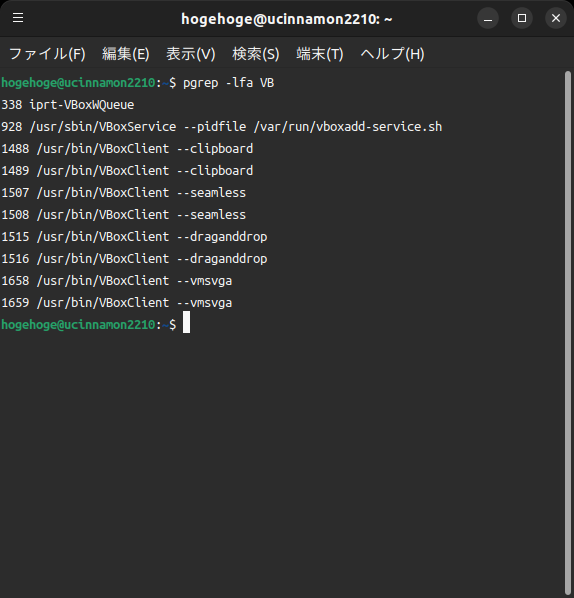 「VirtualBox Guest Additions」「Ubuntu GNOME 22.10」-「動作確認」