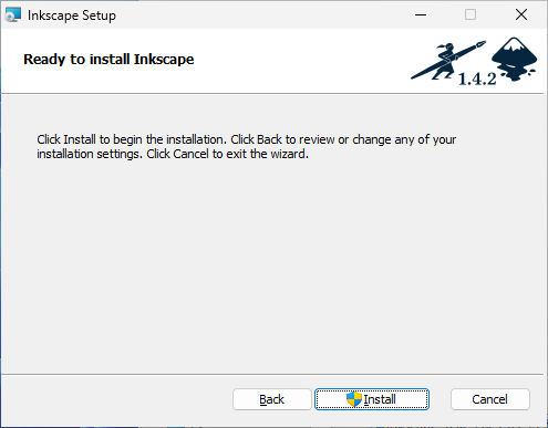 「inkscape」-「Ready to Install Inkscape」